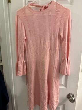 Miss Selfridge Pink Knit Midi Dress